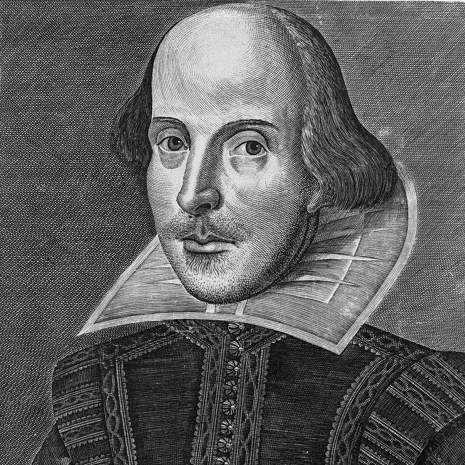 Portrait of William Shakespeare, from the First Folio (1623)